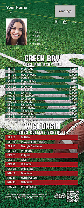 Picture of 2023 Personalized QuickMagnet Football Magnet - Packers/U of Wisconsin
