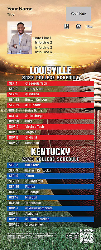 Picture of 2023 Personalized QuickMagnet Football Magnet - U of Louisville/U of Kentucky