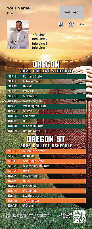 Picture of 2023 Personalized QuickMagnet Football Magnet - U of Oregon/Oregon St