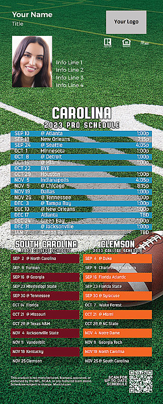 Picture of Panthers/U of South Carolina/Clemson U Personalized QuickMagnet Football Magnet 2024