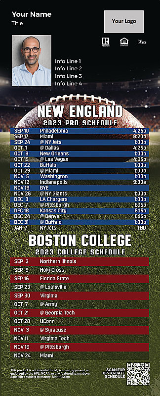 Picture of Patriots/Boston College Personalized QuickMagnet Football Magnet 2024