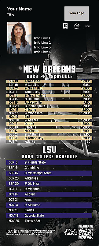 Picture of 2023 Personalized QuickMagnet Football Magnet - Saints/LSU