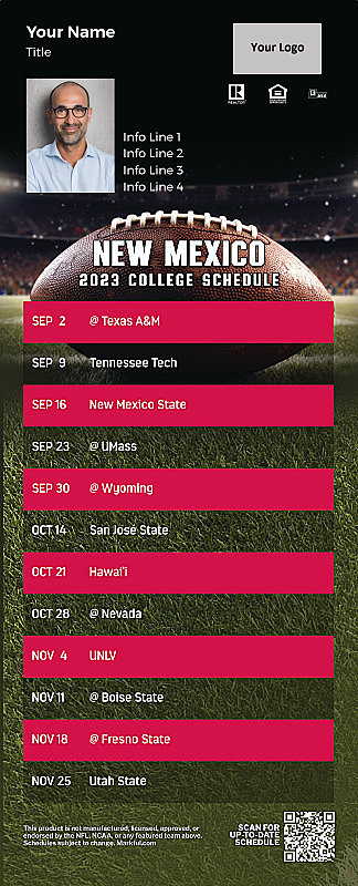 Picture of U of New Mexico Personalized QuickMagnet Football Magnet 2024
