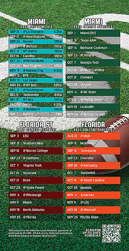 Picture of Dolphins/U of Miami/Florida St/U of Florida Peel & Stick QuickStix Football Magnet 2024 - 1000 Pack