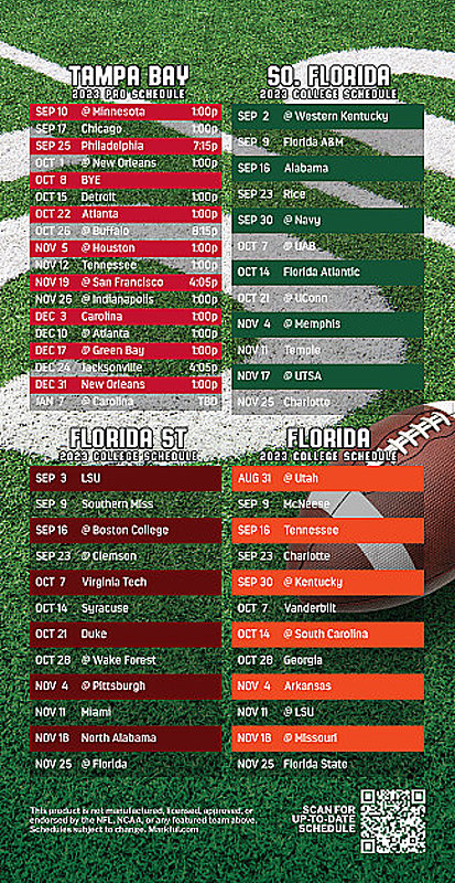 Picture of Buccaneers/U of So Florida/Florida St/U of Florida Peel & Stick QuickStix Football Magnet 2024 - 1000 Pack