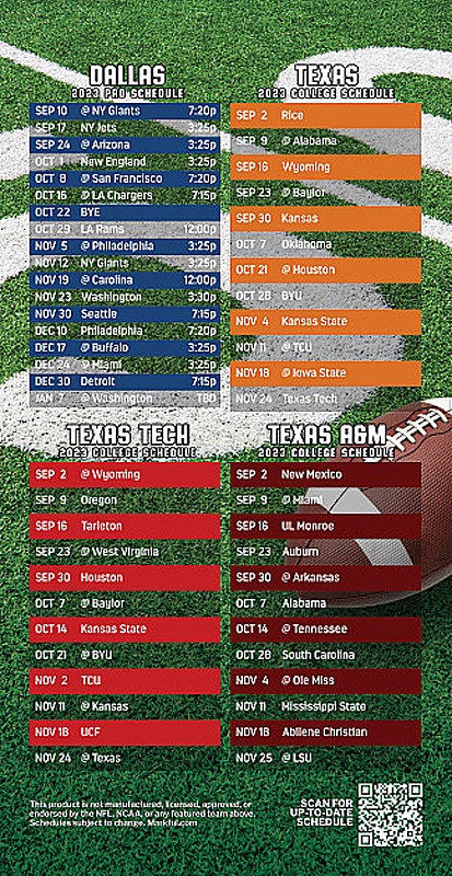 Picture of Cowboys/U of Texas/Texas Tech/Texas A&M Peel & Stick QuickStix Football Magnet 2024 - 1000 Pack