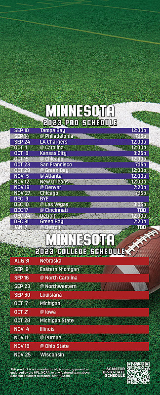 Picture of 2023 Peel & Stick QuickStix Football Magnet - Vikings/U of Minnesota