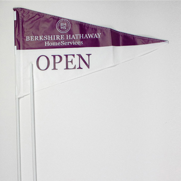 Picture of Berkshire Hathaway HomeServices OPEN Pennant Flag with two-piece pole