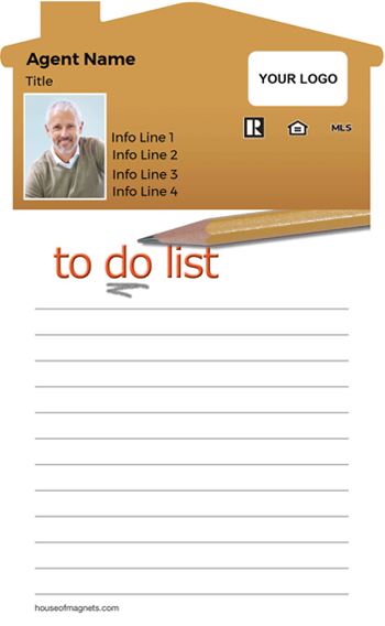 Picture of House Top Notepad Magnets - To-Do List: Pencil