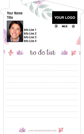 Picture of House Top Notepad Magnets - To-Do List: Floral