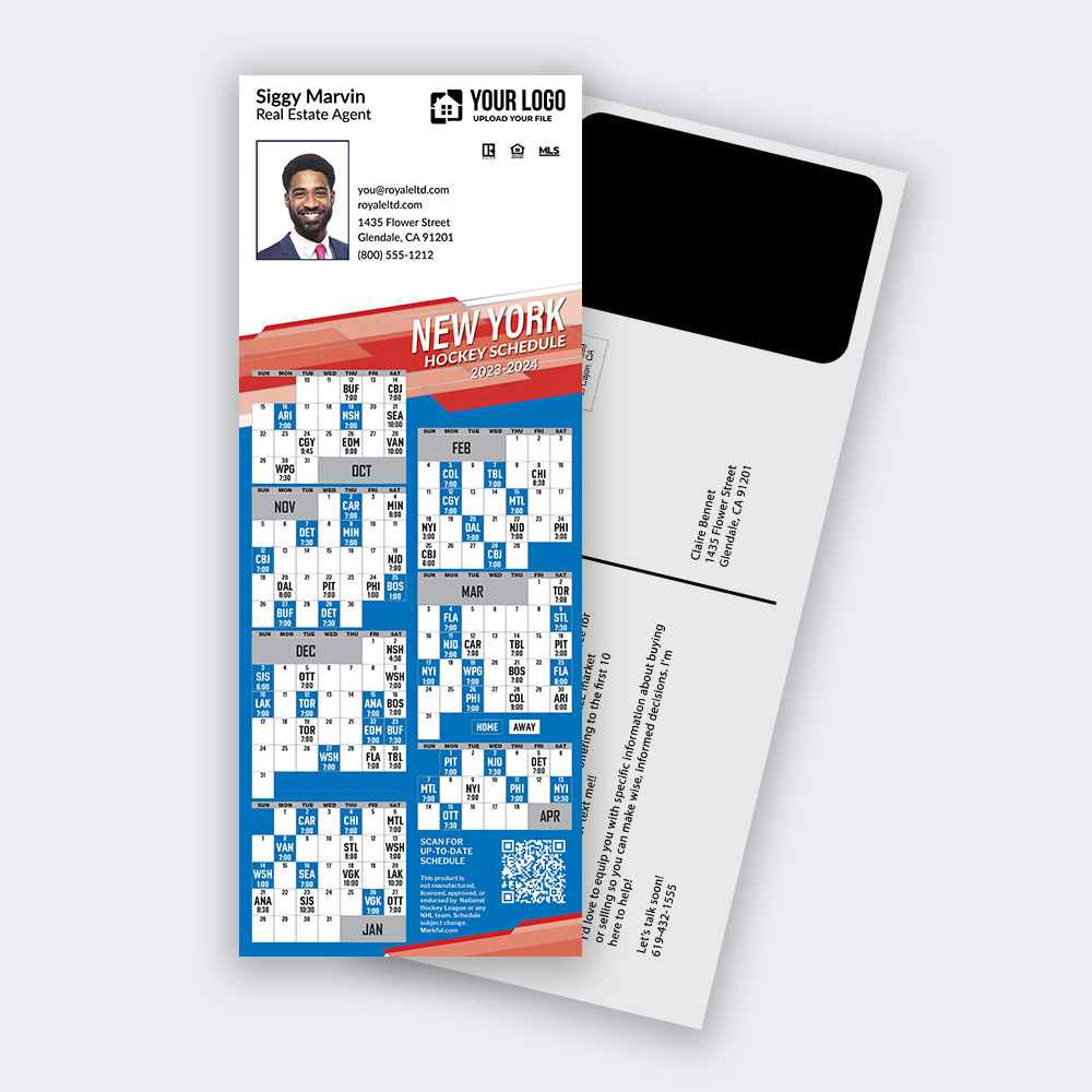 Picture of 2023-24 Custom PostCard Mailer Hockey Magnets - New York Rangers