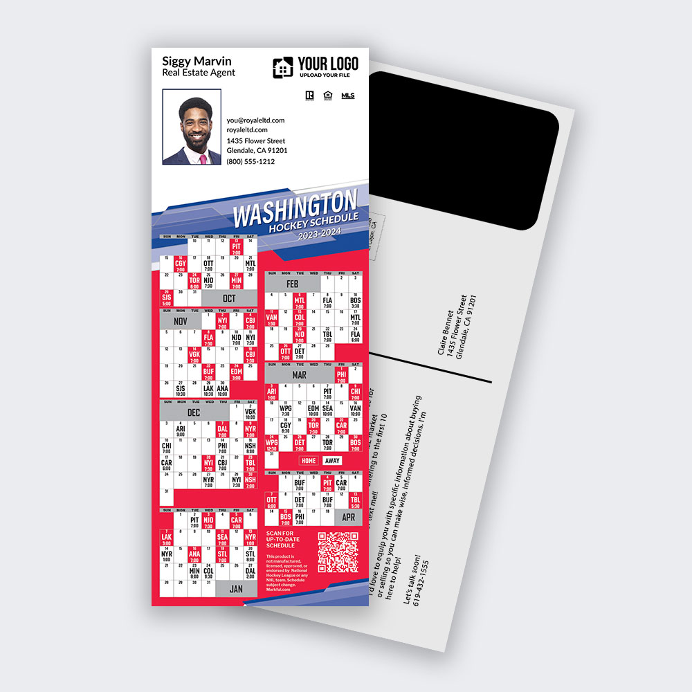 Picture of 2023-24 Custom PostCard Mailer Hockey Magnets - Washington Capitals