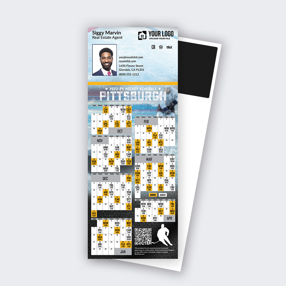 Picture of 2023-24 Custom QuickCard Hockey Magnets - Pittsburgh Penguins