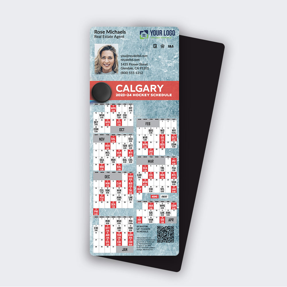 Picture of 2023-24 Custom QuickMagnet Hockey Magnets - Calgary Flames