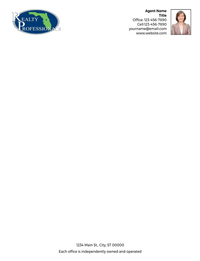 Picture of Realty Professionals of Florida LLC White 70lb Letterhead
