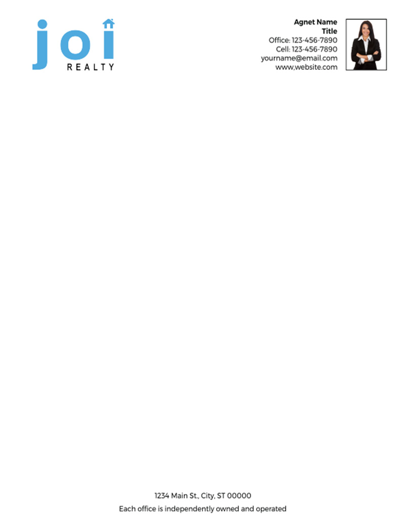 Picture of Joi Realty White 70lb Letterhead