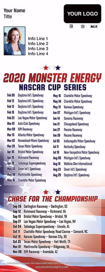 Picture of 2020 QuickCard NASCAR Schedule Magnets
