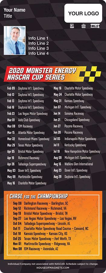 Picture of 2020 QuickMagnet NASCAR Schedule Magnets