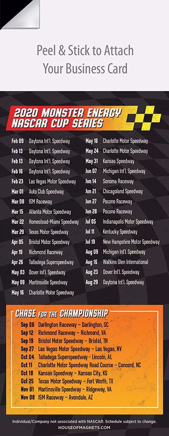 Picture of 2020 QuickStix NASCAR Schedule Magnets