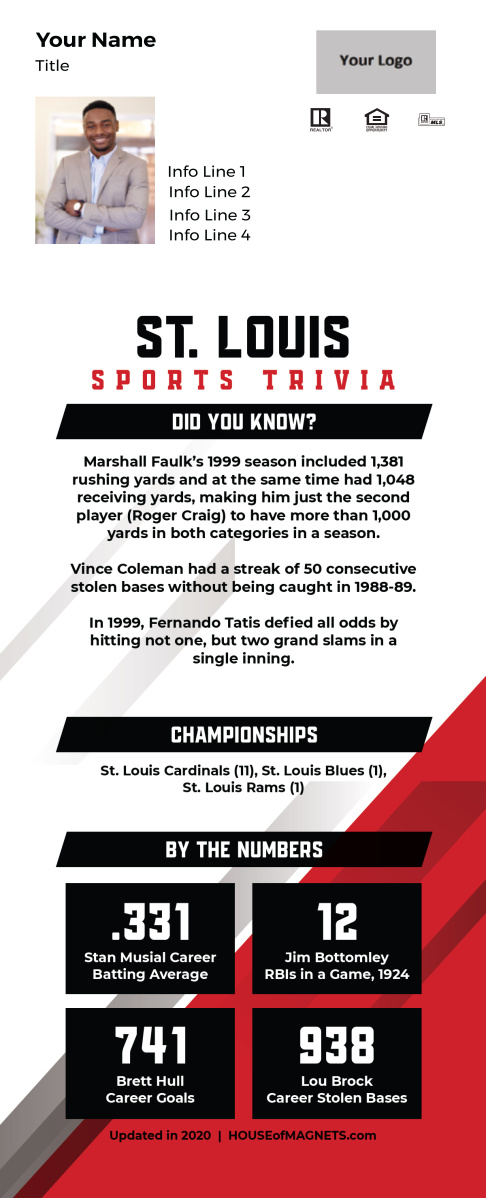 Picture of Custom QuickMagnet Sports Trivia Magnets - St. Louis