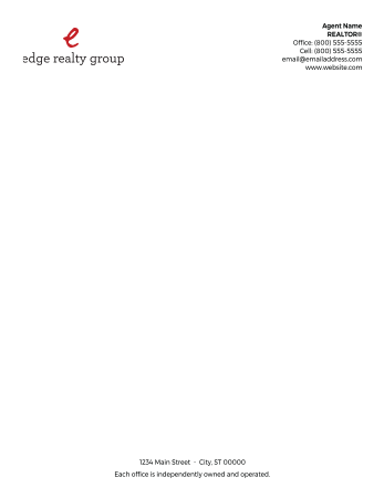 Picture of Edge Realty Group White 70lb Letterhead