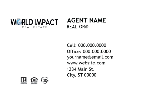 Picture of World Impact Real Estate Business Cards
