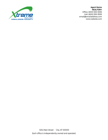 Picture of Xtreme Realty Team White 70lb Letterhead